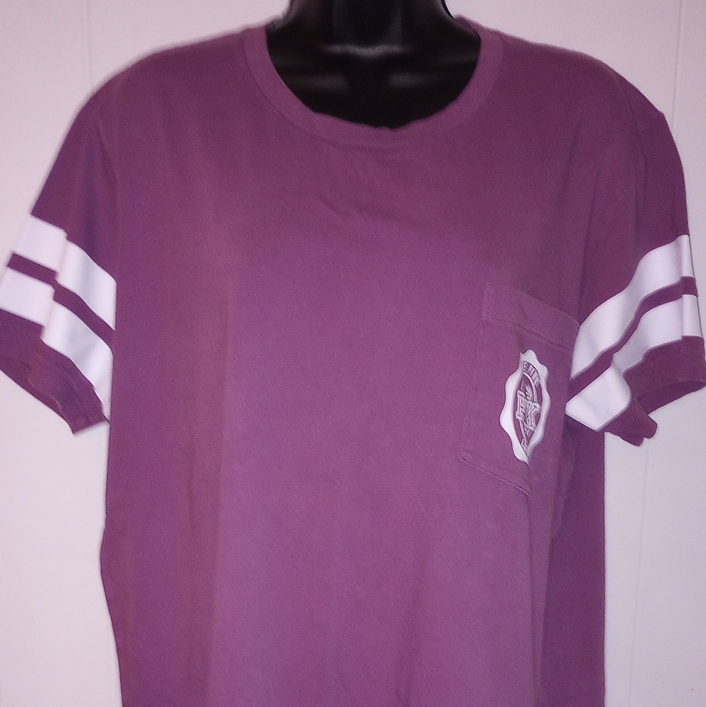 PINK Short Sleeve Football T-Shirt
